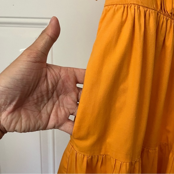 COLOR ME COURTNEY orange tiered colorblock sleeveless summer sun midi dress - Picture 4 of 7